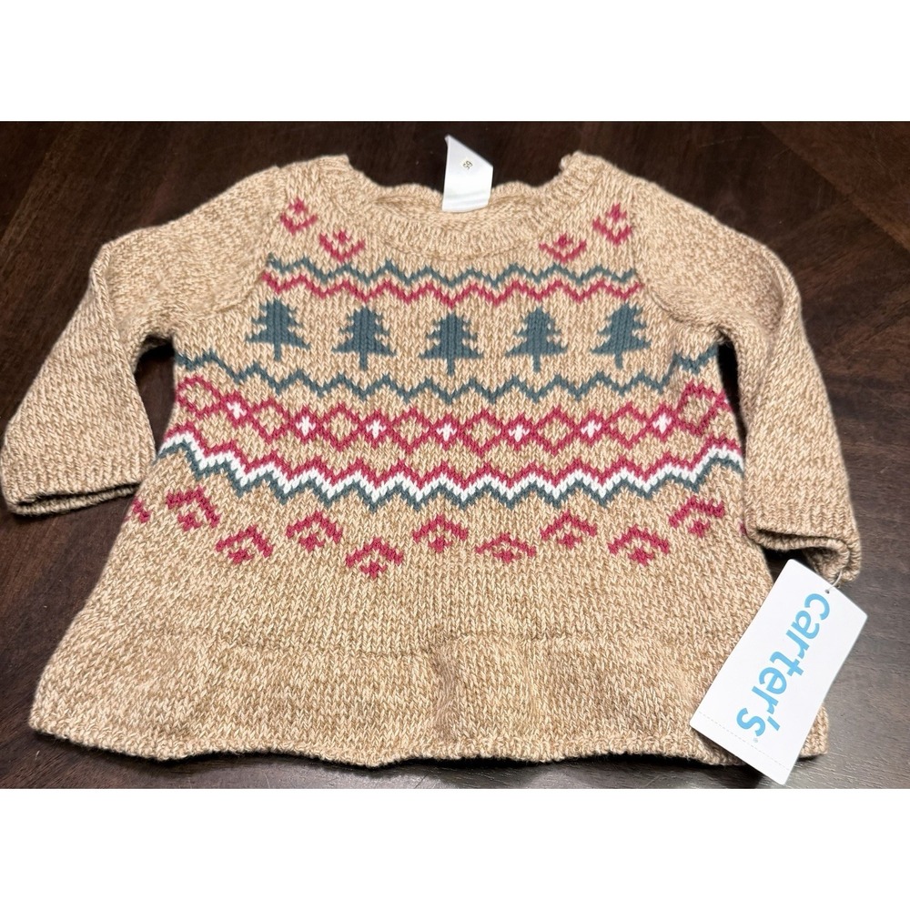Carter's Size 3 Month Christmas Winter Sweater With Ruffle NWT